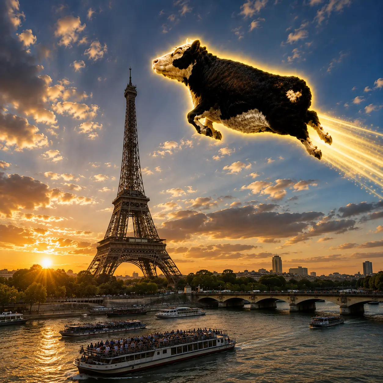 Mooner flying over Paris
